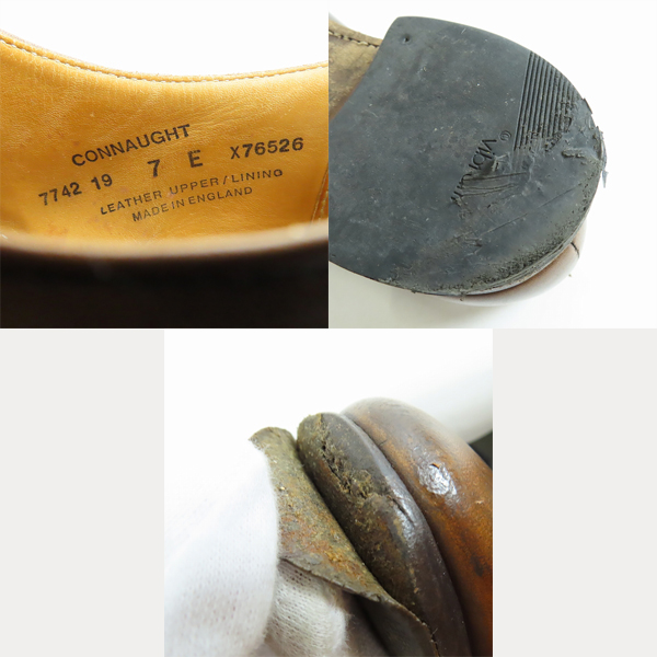 実際に弊社で買取させて頂いたCROCKETT&JONES/クロケット&ジョーンズ CONNAUGHT/コノート ストレートチップ レザー シューズ 7742/7Eの画像 5枚目