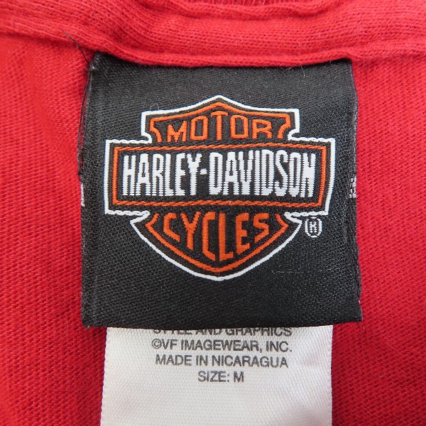実際に弊社で買取させて頂いたHARLEY DAVIDSON/ハーレーダビッドソン イーグルプリント Tシャツ レッド/Mの画像 2枚目