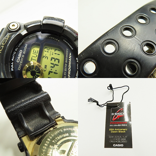 実際に弊社で買取させて頂いたG-SHOCK/Gショック FROGMAN/フロッグマン 25周年記念 ドーンブラック GW-225A-1JFの画像 5枚目