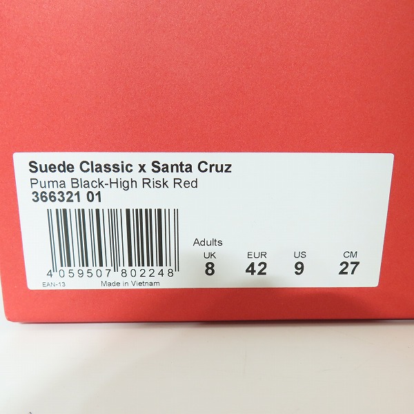 実際に弊社で買取させて頂いたPUMA×SANTA CRUZ/プーマ×サンタクルーズ SUEDE CLASSIC 366321-01/27の画像 9枚目