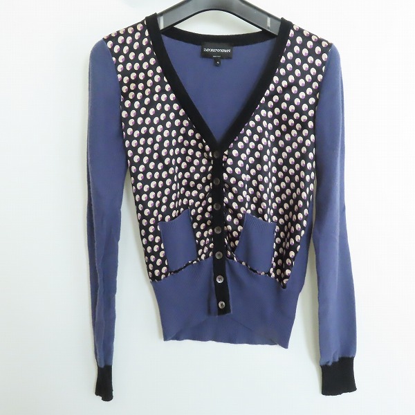 実際に弊社で買取させて頂いた【JPタグ】EMPORIO ARMANI/エンポリオアルマーニ カシミア混 ドット柄 カーディガン 40