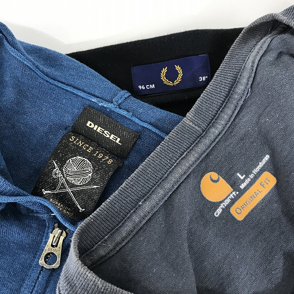 実際に弊社で買取させて頂いた【おまとめ】フレッドペリー/ディーゼル/カーハート 他 ジップアップパーカー/Tシャツ/セーター 等
