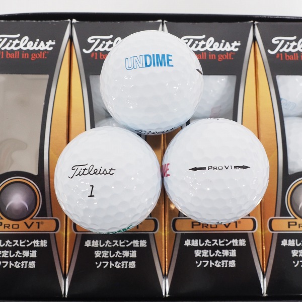 実際に弊社で買取させて頂いた【未使用/オウンネーム】Titleist/タイトリスト PRO V1 ゴルフボール ホワイト 1ダース の画像 1枚目