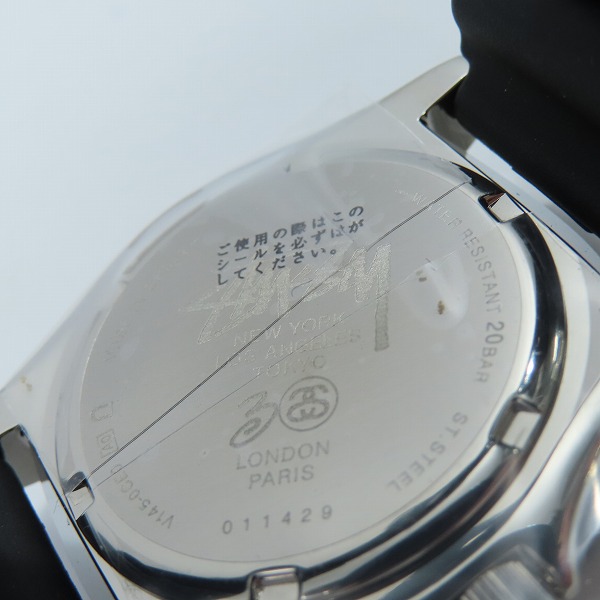 実際に弊社で買取させて頂いたSTUSSY×SEIKO/ステューシー×セイコー XXX Aqua Force 30周年アニバーサリー 腕時計 V145-0CE0の画像 3枚目
