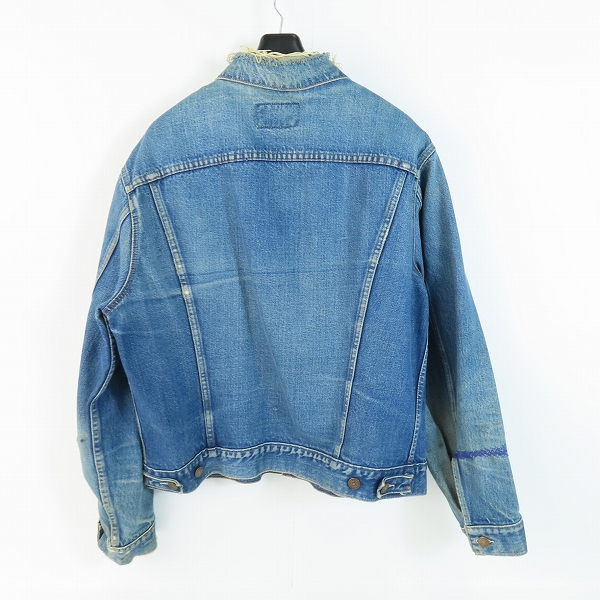 実際に弊社で買取させて頂いたLevis/リーバイス ヴィンテージ 3rd TYPE 刻印350 ビッグE 不均等V デニムジャケットの画像 1枚目