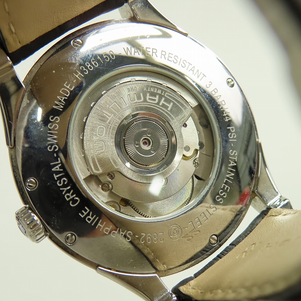 実際に弊社で買取させて頂いたHAMILTON/ハミルトン ジャズマスター 自動巻き/AT/オートマチック/裏スケ H386150の画像 3枚目