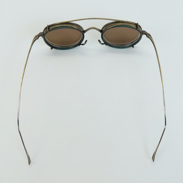 実際に弊社で買取させて頂いたKameManNen/カメマンネン 丸型 メガネフレーム KMN-113 クリップオンサングラス付きの画像 3枚目