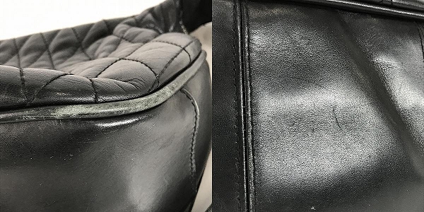 実際に弊社で買取させて頂いたSCHOTT/ショット レザー キルティング ショルダーバッグの画像 9枚目