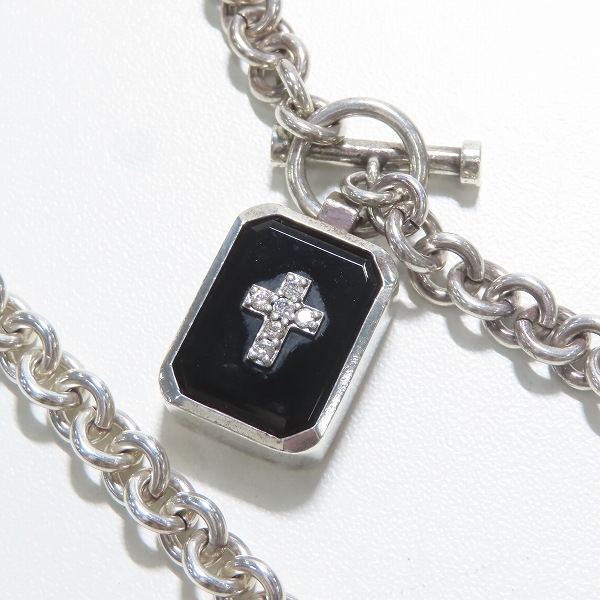 実際に弊社で買取させて頂いたJustin Davis/ジャスティンデイビス ONYX SQUARE STONE NECKLACE エミネム ネックレス SNJ115