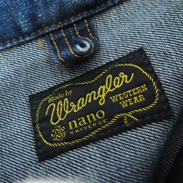 実際に弊社で買取させて頂いたWrangler×nano universe/ラングラー×ナノユニバース  ジップアップ デニムジャケット/Gジャン WS9208/Lの画像 2枚目