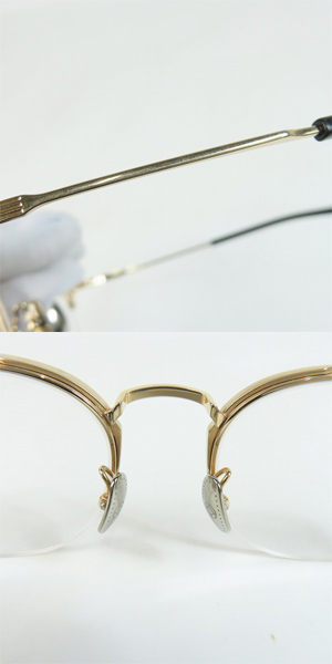 実際に弊社で買取させて頂いた999.9/フォーナインズ ハーフリム 眼鏡/メガネフレーム/アイウェア S-351Tの画像 9枚目