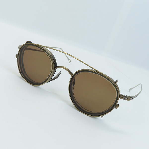 実際に弊社で買取させて頂いたKameManNen/カメマンネン 丸型 メガネフレーム KMN-113 クリップオンサングラス付きの画像 0枚目