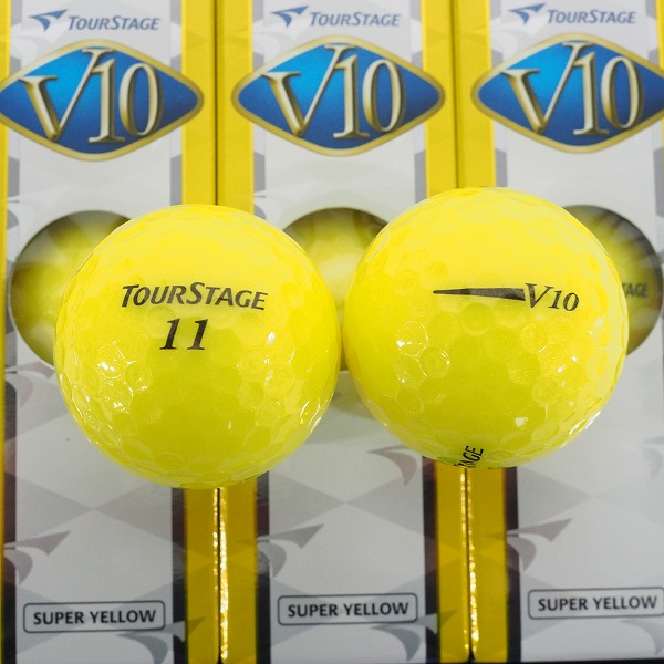 実際に弊社で買取させて頂いた【未使用】BRIDGESTONE/ブリヂストン TOUR STAGE/ツアーステージ V10 ゴルフボール SUPER YELLOW/イエロー 1ダースの画像 1枚目