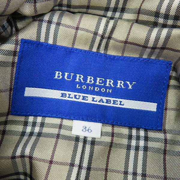 実際に弊社で買取させて頂いた【JPタグ】BURBERRY LONDON BLUE LABEL/バーバリーロンドンブルーレーベル ウールダッフルコート E1F50-699-29 36の画像 2枚目