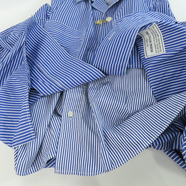 実際に弊社で買取させて頂いたMaison MIHARA YASUHIRO/ミハラヤスヒロ 22SS ダブル レイヤード ストライプ シャツ/ドッキング ジャケット A08SH078/46の画像 8枚目