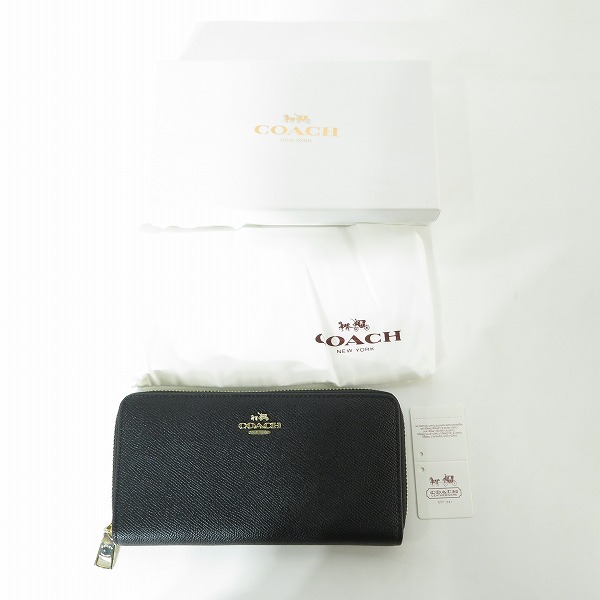 実際に弊社で買取させて頂いたCOACH/コーチ クロスグレインレザー ラウンドファスナー 長財布/ウォレット 52372の画像 9枚目