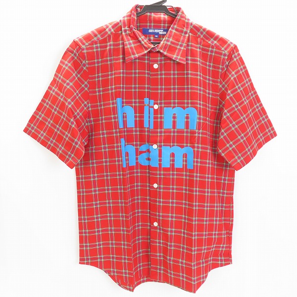 実際に弊社で買取させて頂いたJUNYA WATANABE COMME des GARCONS MAN/コムデギャルソンマン 2002SS him ham チェック柄ショートスリーブシャツ/WE-B055/M
