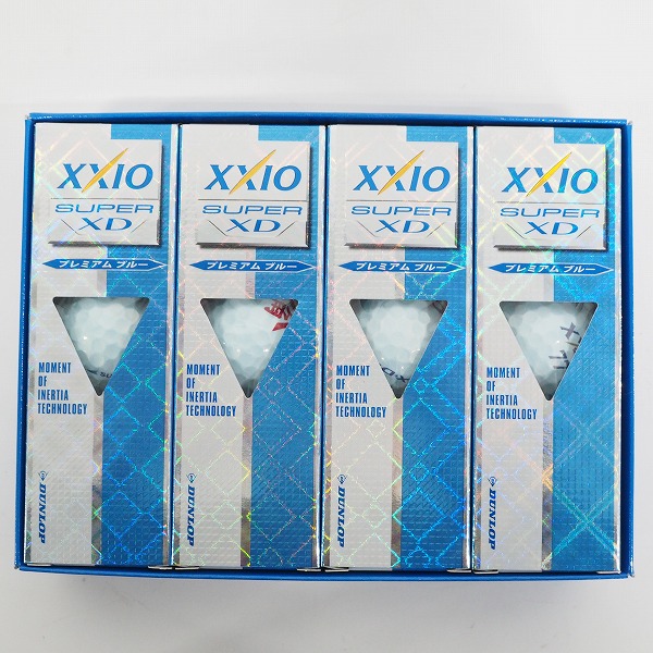 実際に弊社で買取させて頂いた 【未使用/オウンネーム】DUNLOP/ダンロップ XXIO/ゼクシオ SUPER XD ゴルフボール プレミアム ブルー 1ダース