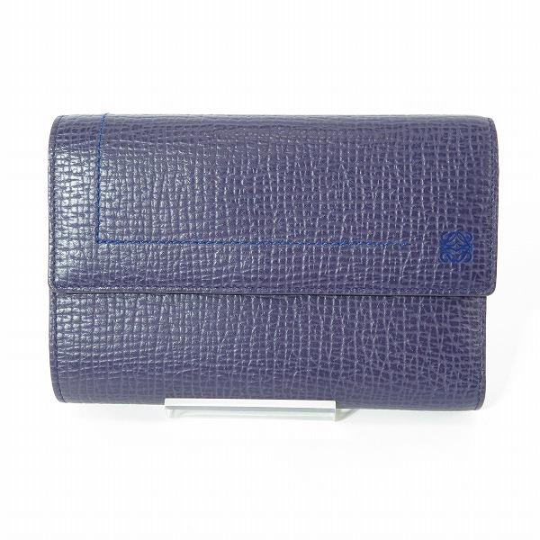 実際に弊社で買取させて頂いたLOEWE/ロエベ ミドル アナグラムロゴ ステッチデザイン 三つ折り財布