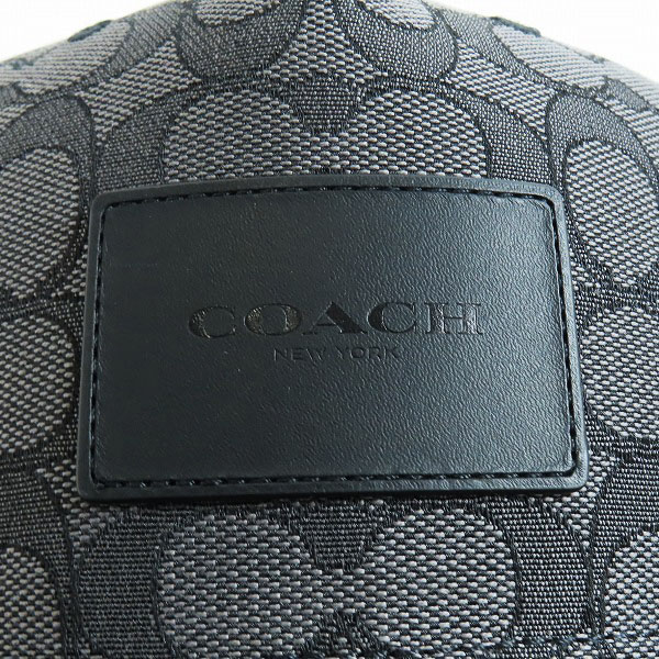 実際に弊社で買取させて頂いたCOACH/コーチ シグネチャー柄 ロゴワッペン キャップ 帽子 ブラック/グレーの画像 5枚目