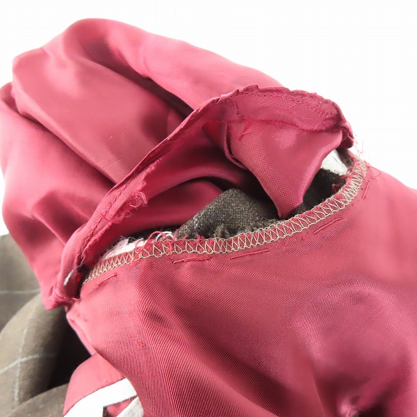 実際に弊社で買取させて頂いたBrunello Cucinelli/ブルネロクチネリ チェック ダブル ジャケット ブラウン/52の画像 6枚目