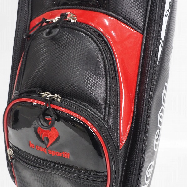 実際に弊社で買取させて頂いたle coq sportif/ルコックスポルティフ ゴルフ QQBTJJ08 9型 6分割キャディバッグ ブラックの画像 5枚目