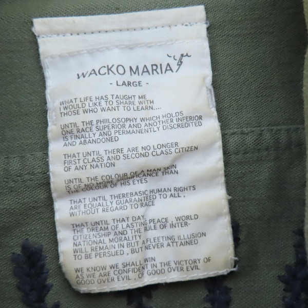 実際に弊社で買取させて頂いたWACKO MARIA×Sasquatchfabrix./ワコマリア×サスクワァッチファブリックス スカル 刺繍 ミリタリーシャツジャケット/Lの画像 2枚目