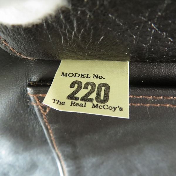 実際に弊社で買取させて頂いたTHE REAL McCOY'S/ザ リアルマッコイズ A-2 model 220 レザー フライトジャケット MJ22001 /42の画像 5枚目