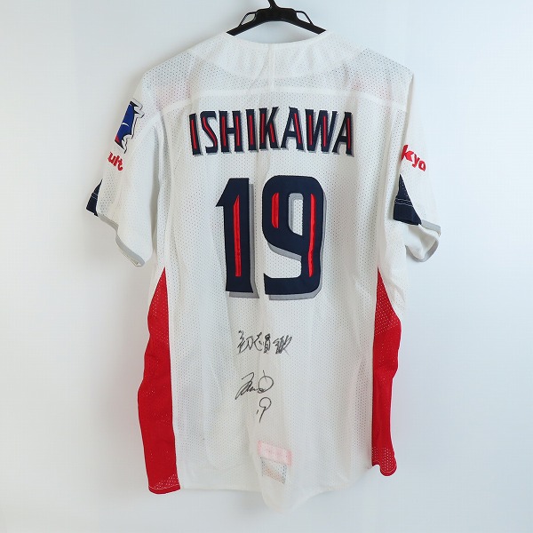 実際に弊社で買取させて頂いた(3)ZETT×BEAMS/ゼット×ビームス 東京ヤクルトスワローズ レプリカユニフォーム #19 石川雅規 YSRP2/フリー(XL)の画像 1枚目