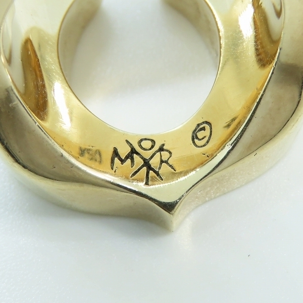 実際に弊社で買取させて頂いたTENDERLOIN/テンダーロイン 8K T-H.S RING GOLD/STONE ホースシューリング w/ダイヤ 12.5-13.5号の画像 3枚目