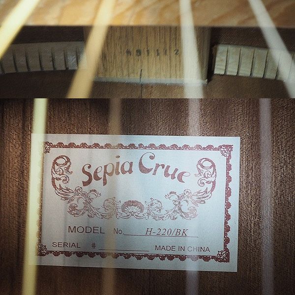 実際に弊社で買取させて頂いた★Sepia Crue/セピアクルー H-220/BK ハミングバードType アコースティックギター/アコギ ソフトケース付の画像 4枚目