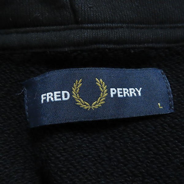 実際に弊社で買取させて頂いたFRED PERRY/フレッドペリー Tipped Hooded Sweatshirt スウェット プルオーバーパーカー ブラック M2643 Lの画像 2枚目