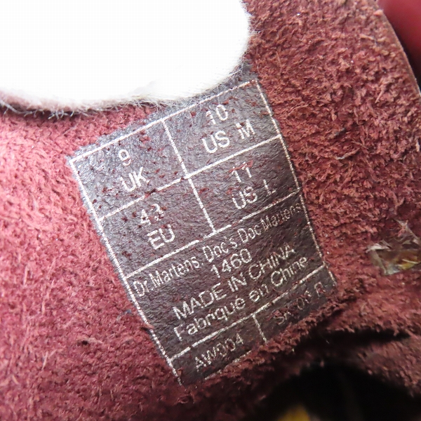 実際に弊社で買取させて頂いたDr.Martens/ドクターマーチン 1460 SMOOTH 8ホール ブーツ チェリーレッド /UK9の画像 5枚目