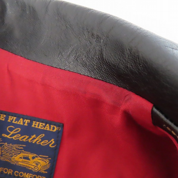 実際に弊社で買取させて頂いたTHE FLAT HEAD/フラットヘッド 馬革/ホースハイド Dポケット ダブルライダースジャケット/36の画像 7枚目