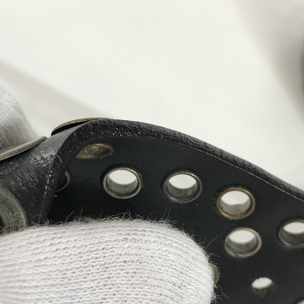 実際に弊社で買取させて頂いたDIESEL/ディーゼル レザースタッズベルト ブラック/90の画像 6枚目