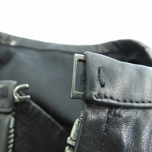 実際に弊社で買取させて頂いたRick Owens/リックオウエンス カーフレザー シングルライダースジャケット RU3774/46の画像 6枚目