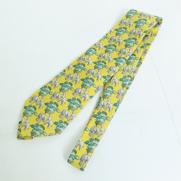 実際に弊社で買取させて頂いたHUNTING WORLD/ハンティングワールド エレファント総柄  シルクネクタイ 