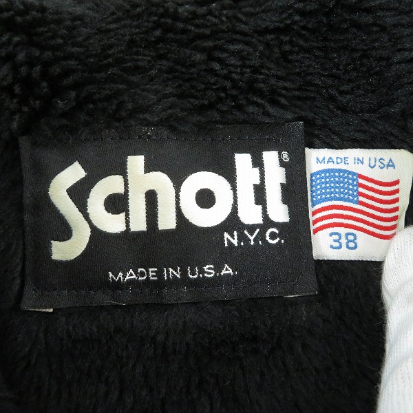 実際に弊社で買取させて頂いたSCHOTT/ショット シングル レザー ライダースジャケット/ライナー付き/38の画像 2枚目