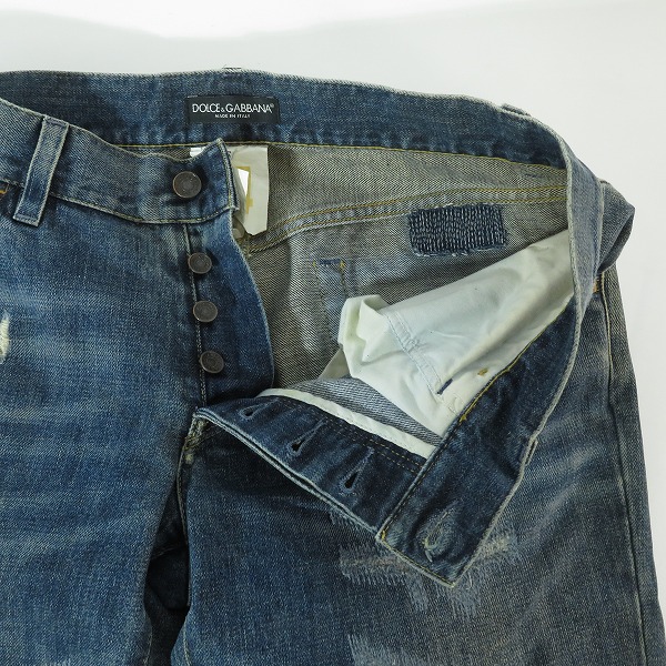 実際に弊社で買取させて頂いたDOLCE&GABBANA/ドルチェ＆ガッバーナ/ドルガバ クラッシュ リペア加工 デニムパンツ G4A7LP/46の画像 5枚目