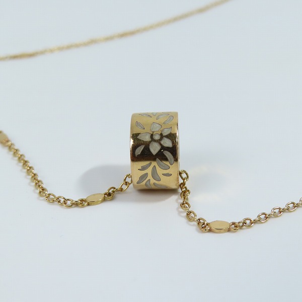 実際に弊社で買取させて頂いたGUCCI/グッチ AU750/K18 インターロッキングGブロッサム サークルネックレス 434553の画像 2枚目