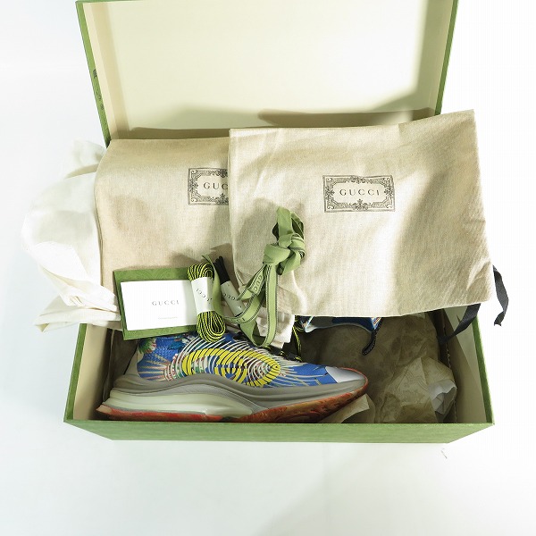 実際に弊社で買取させて頂いたGUCCI/グッチ GUCCI RUN テクニカルニット スニーカー ブルー size 7の画像 9枚目