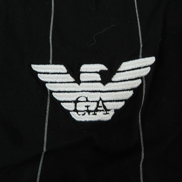 実際に弊社で買取させて頂いたEMPORIO ARMANI/エンポリオアルマーニ 22SS BLACK PINSTRIPE/半袖シャツ 211846 2R466/Lの画像 6枚目