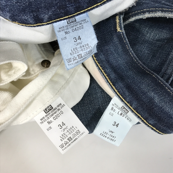 実際に弊社で買取させて頂いた【おまとめ】LEE/リー デニムパンツ/ジーンズ インディゴブルー/ホワイト 34 の画像 2枚目