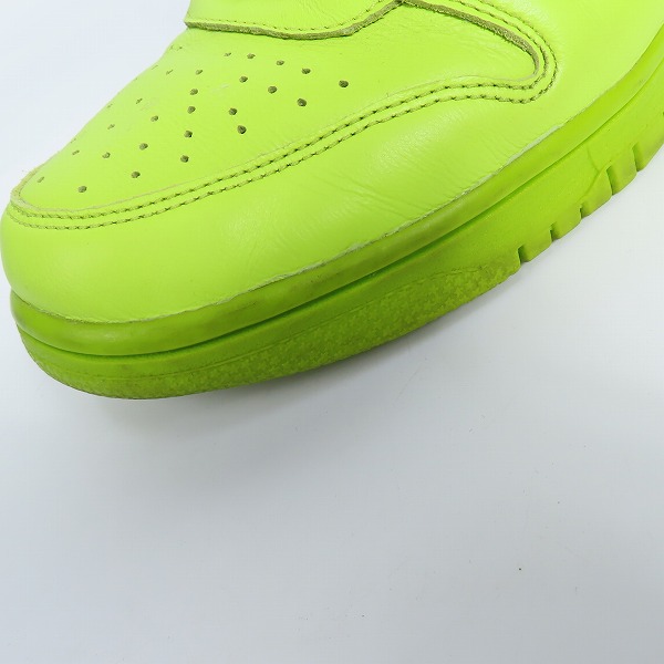 実際に弊社で買取させて頂いたNIKE×AMBUSH/ナイキ×アンブッシュ DUNK HIGH "FLASH LIME" ダンクハイ フラッシュライム CU7544-300 27.0の画像 6枚目