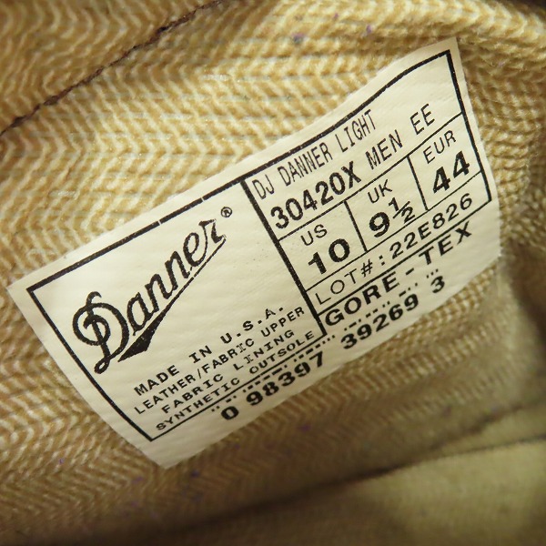 実際に弊社で買取させて頂いたDANNER/ダナー GORE-TEX DJ DANNER LIGHT/ダナーライト トレッキングブーツ 30420X/US10の画像 5枚目