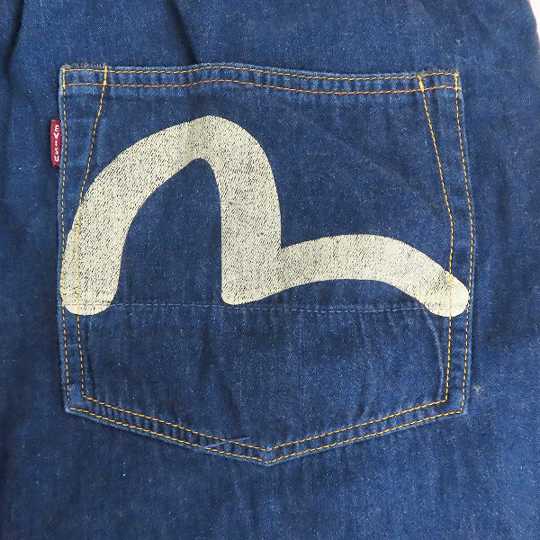 実際に弊社で買取させて頂いたEVISU/エヴィス/エビス LOT.7001 カモメ/かもめ プリント ハーフパンツ 36の画像 8枚目