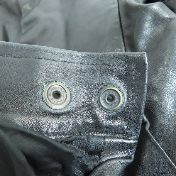 実際に弊社で買取させて頂いたRick Owens/リックオウエンス カーフレザー シングルライダースジャケット RU3774/46の画像 7枚目