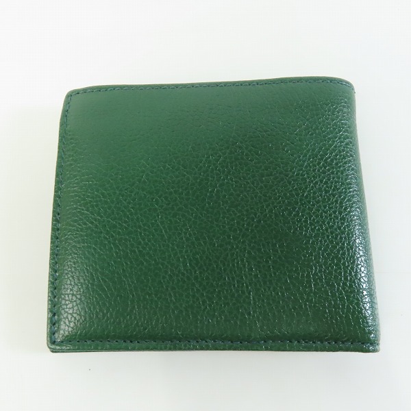 実際に弊社で買取させて頂いたIL BISONTE/イルビゾンテ レザー グリーン 二つ折り財布/ウォレットの画像 1枚目
