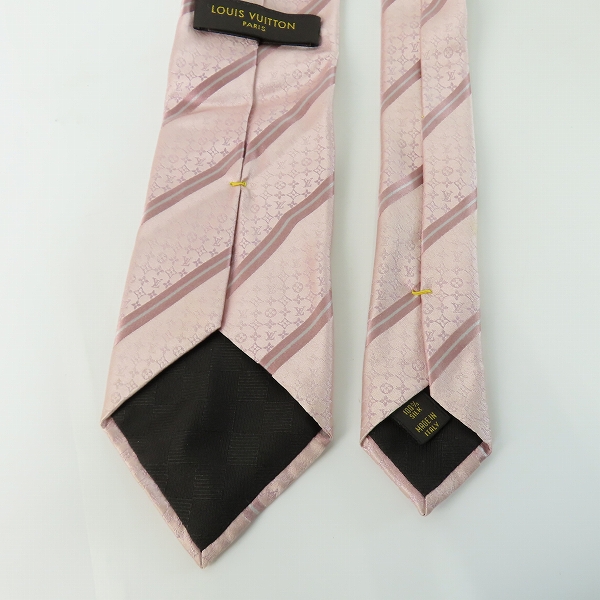 実際に弊社で買取させて頂いたLOUIS VUITTON/ルイヴィトン モノグラム ストライプ シルク ネクタイ ピンクの画像 4枚目