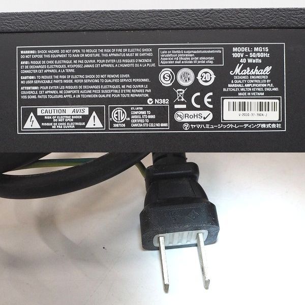 実際に弊社で買取させて頂いた★Marshall/マーシャル MG15 ギターアンプ コンボアンプ 【動作確認済】の画像 6枚目